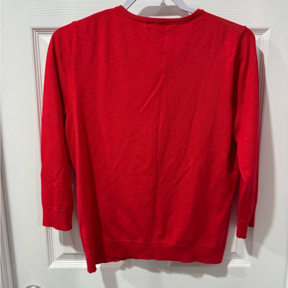 Cable & Gauge Vibrant Red Women's Cardigan, size L - Picture 6 of 7